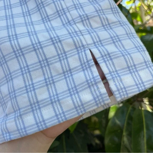 Brandy Melville white and blue Plaid mini Skirt! - Picture 2 of 5